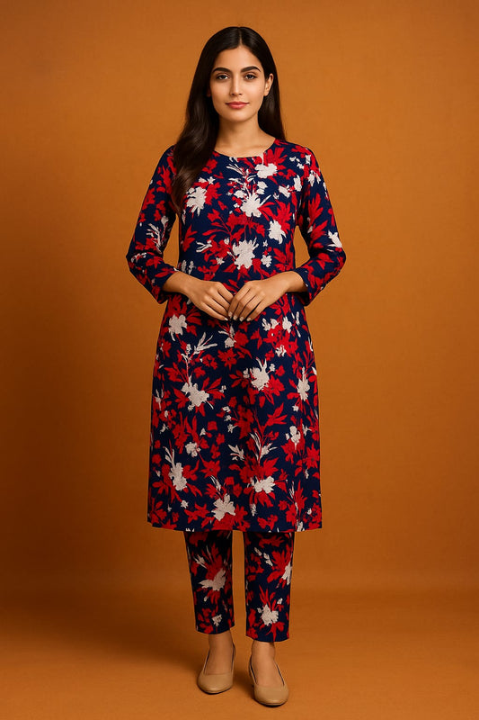 2 Pcs Unstitched Digital Print Suit J-047