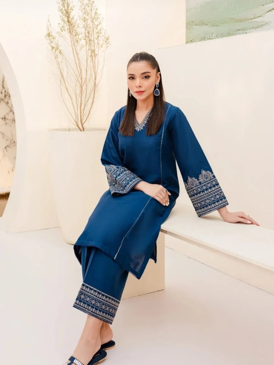 2pc Embroidery lawn  SE 606