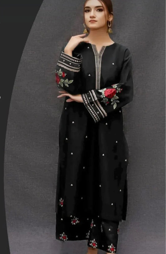 2pc Embroidery lawn  SE 607