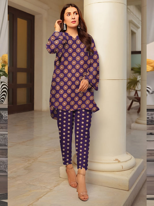 2 Pcs Unstitched Digital Print Suit J-030