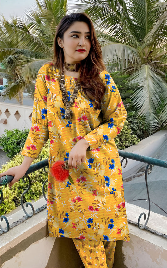2 Pcs Unstitched Digital Print Suit J-021